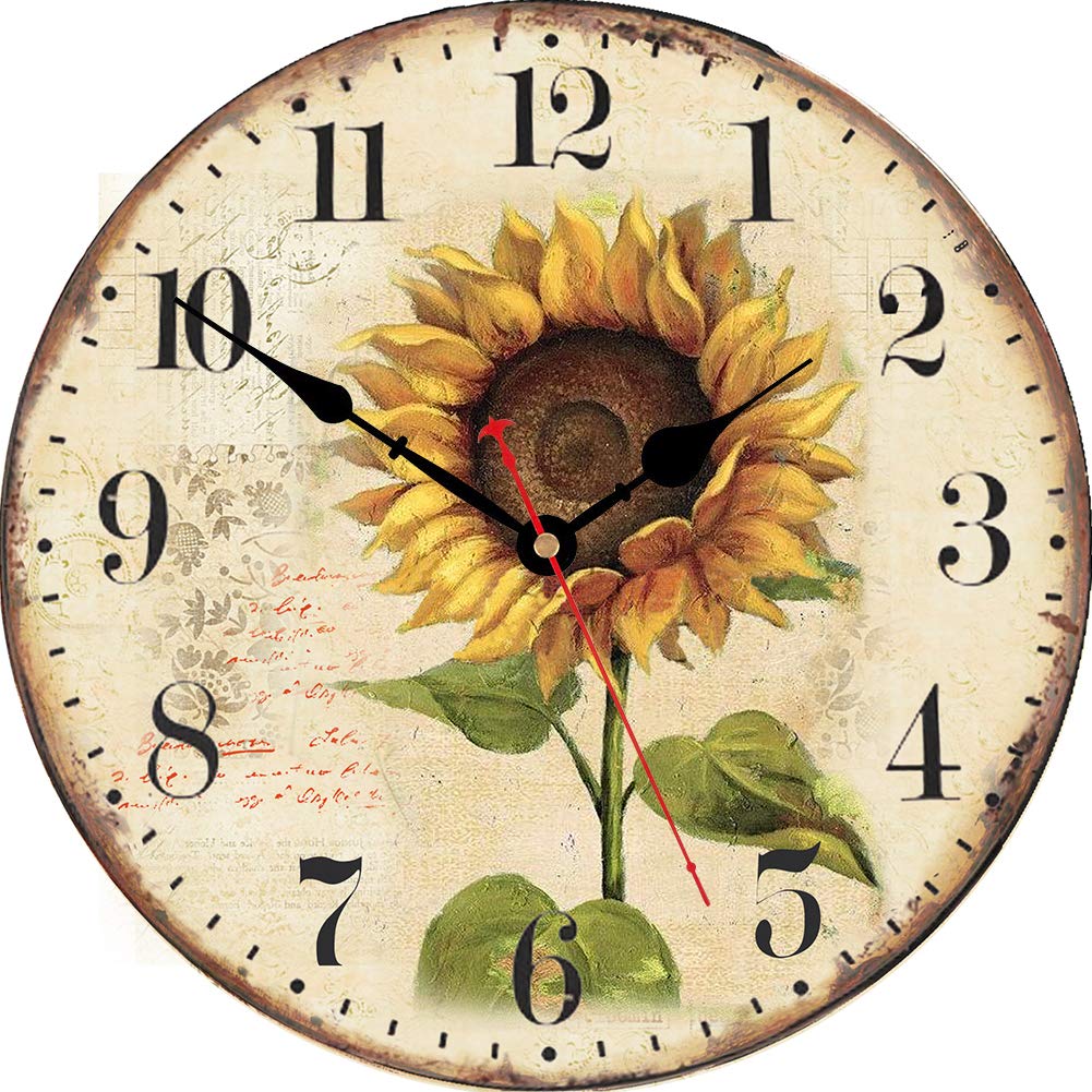 Amazon.com: VIKMARI Sunflower Wall Clock Silent Non Ticking - 8
